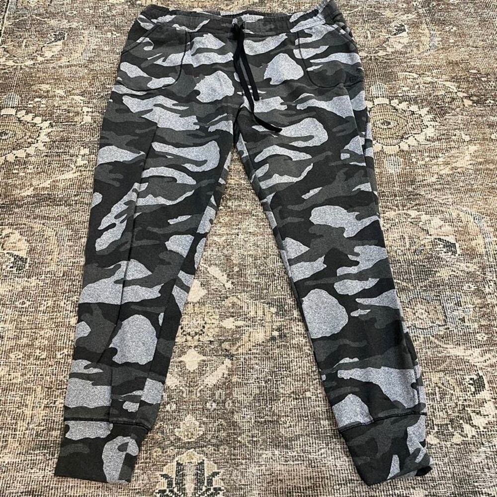Albion Gray Camo Joggers Womens XL Drawstring Tapered Sweatpants Athletic